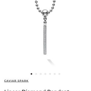 LAGOS Silver Caviar Spark Linear Diamond Pendant Necklace